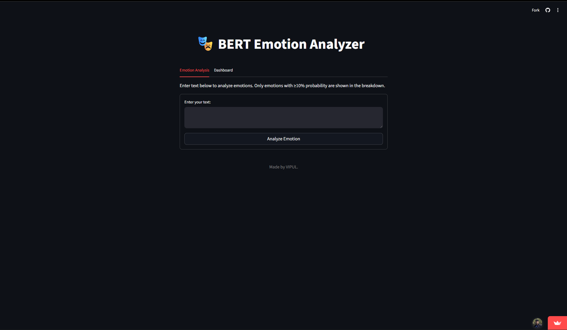 BERT Emotion Analyzer Interface